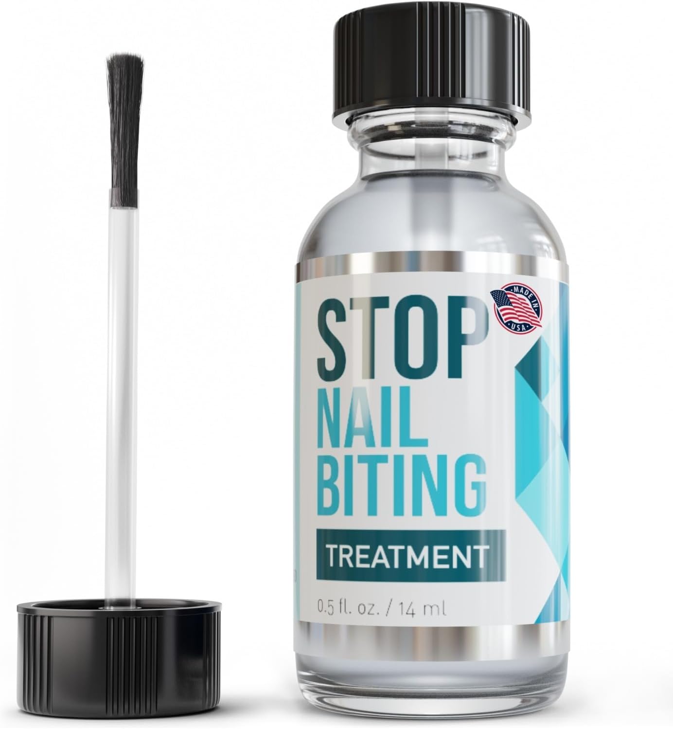 Stop Nail Biting Treatment – Clear, Bitter-Tasting Nail Polish To Stop Nail-Biting – Easy To Apply and Safe For Children – Nail Strengthener Solution – Nail Care for Healthy Nail Growth (0.5 fl oz)