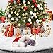 Christmas Tree Skirt - 48 Inches White Christmas Tree Skirt, High-End Soft Classic Fluffy Faux Fur Tree Skirt for Xmas Tree Decorations and Ornaments