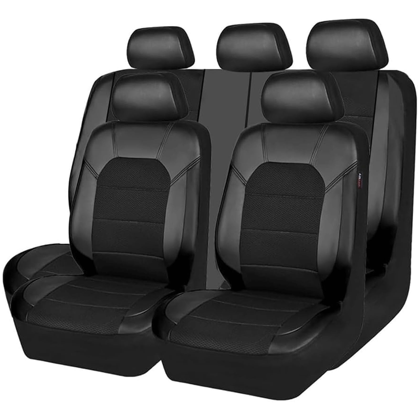 HHCVLUZI Car Seat Covers Fit For Peugeot 2008 Gt Line Gt-Line Suv，Auto Front Rear Seat Seat Cover PU Leather Cushions Protectors Breathable Waterproof Accessories,A/Black