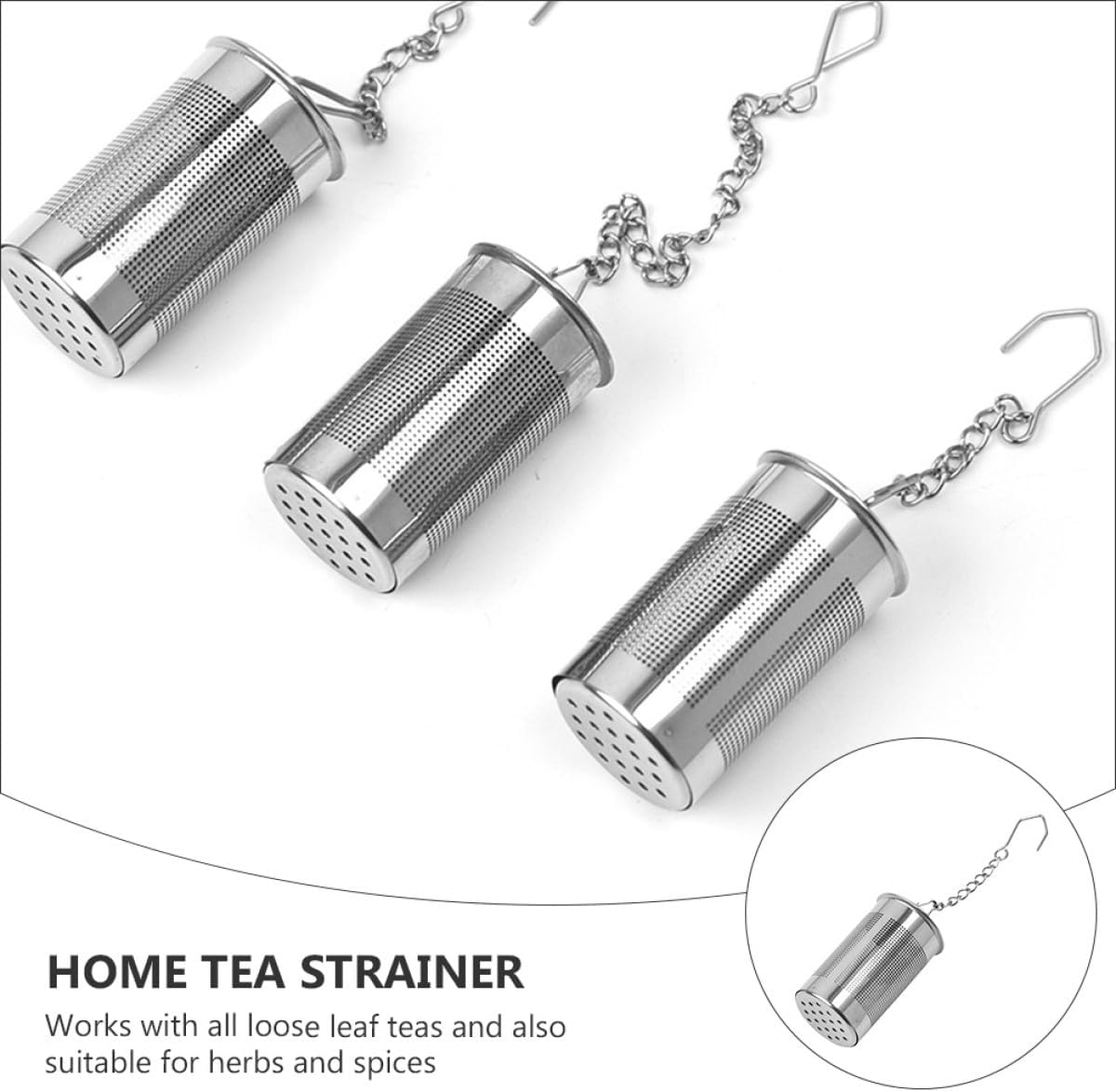 Luxshiny 3pcs Stainless Steel Tea Strainer Set Fine Mesh Tea Infuser Filters for Loose Leaf Reusable Home for Office and Kitchen Use image 5