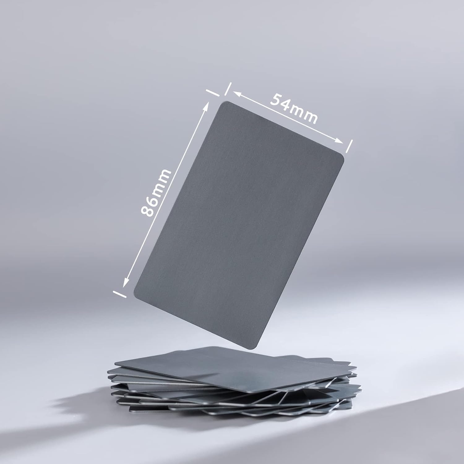 Thick Aluminum Metal Business Cards Anodized Aluminum 86 X 54 X 0.8mm 15 pcs (Gray)