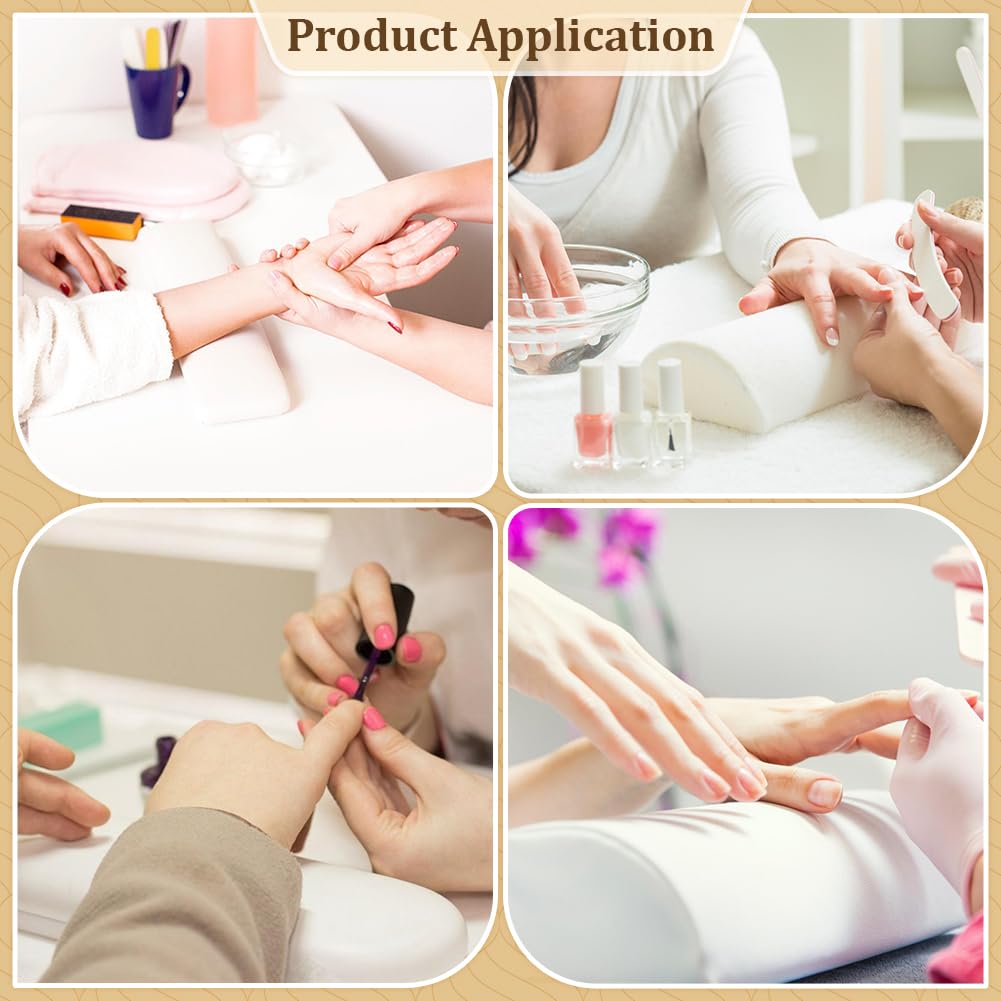 PH PandaHall Reposabrazos para uñas, almohada de mano blanca para manicura, soporte de piel, soporte de mesa con alfombrilla para manicura, manicura, salón de manicura, accesorios de arte, 1 juego