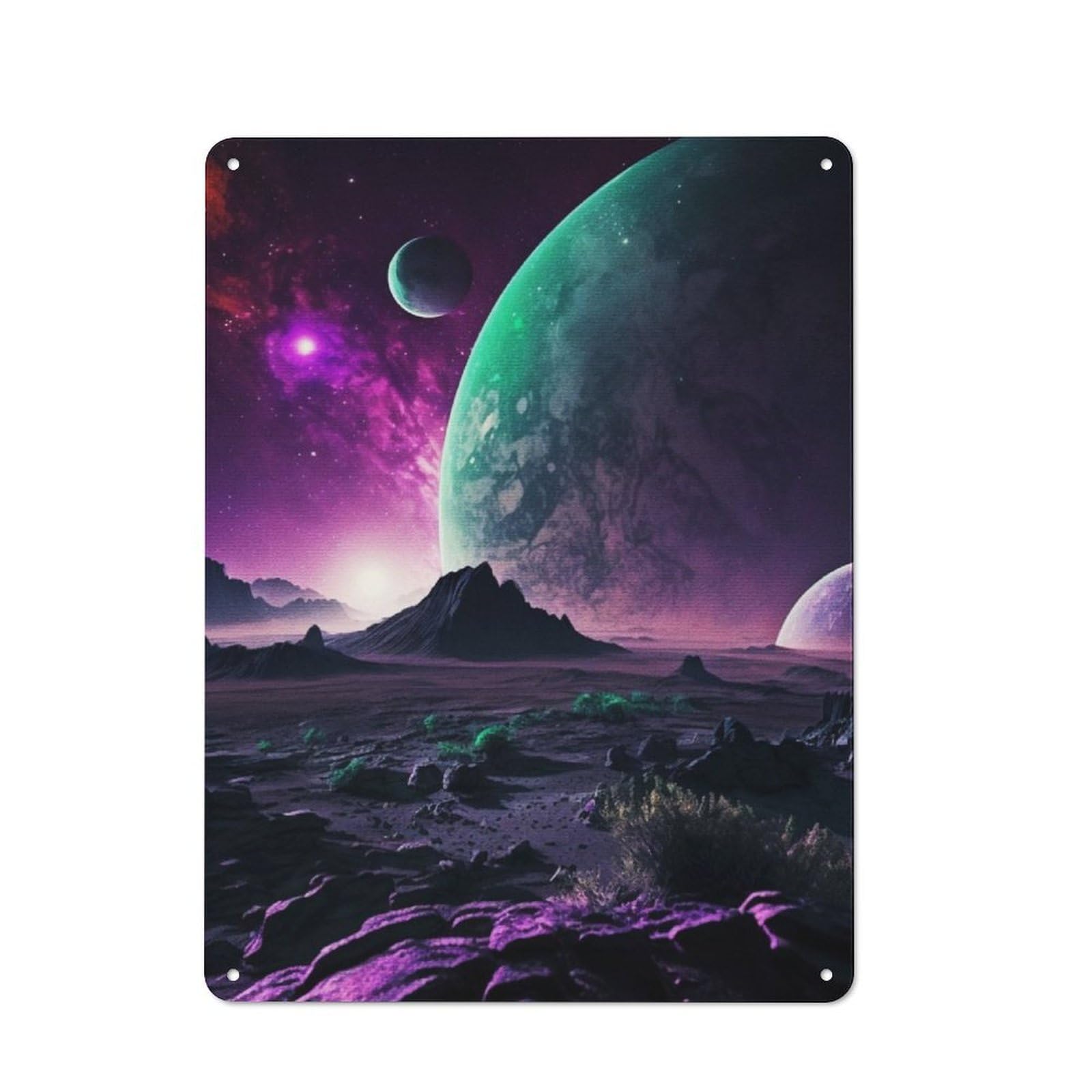 Junmoney Galaxy Sky Tin Wall Plaque 40X30cm With For Pub Or Café, For Collectors Of Retro Metal Wall Decor