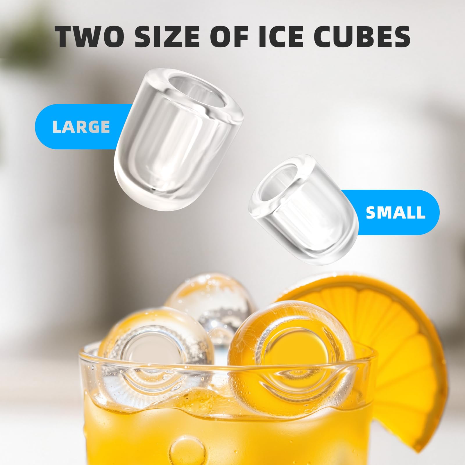 Antarctic Star Countertop Ice Maker Machine, 8 Cubes In 6 Mins, 26.5 Lbs/Day, Self-Cleaning, 2 Sizes, Ultra-Quiet For Home/Kitchen/Camping/RV Grey on Fridge.com - View 2