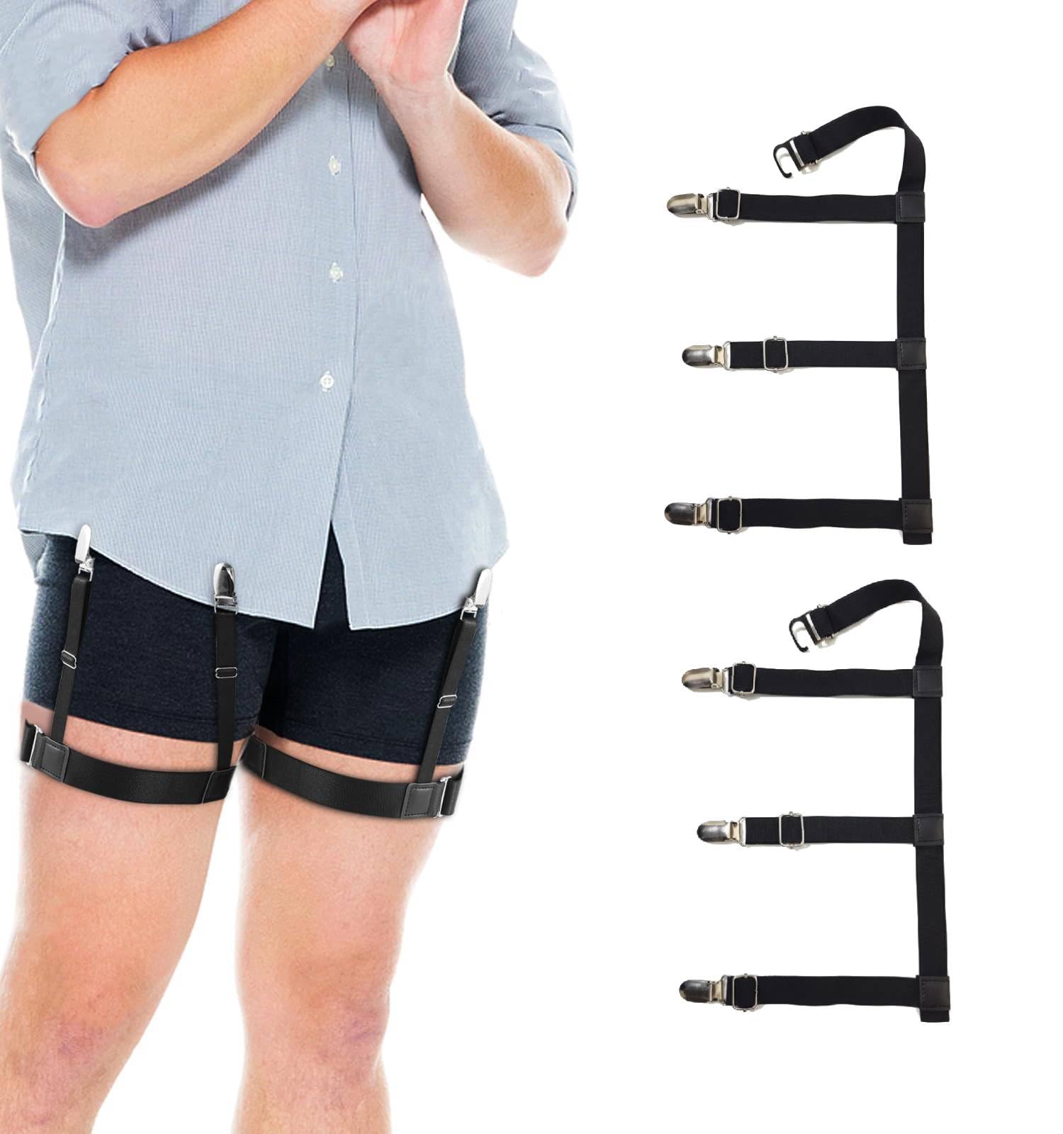 Homeware Kart Shirt Stays for Men | Shirt Holder, Adjustable Shirt Garters with Brass Buckle Non-Slip, Comfortable Fit Stronger Clasps-image-4