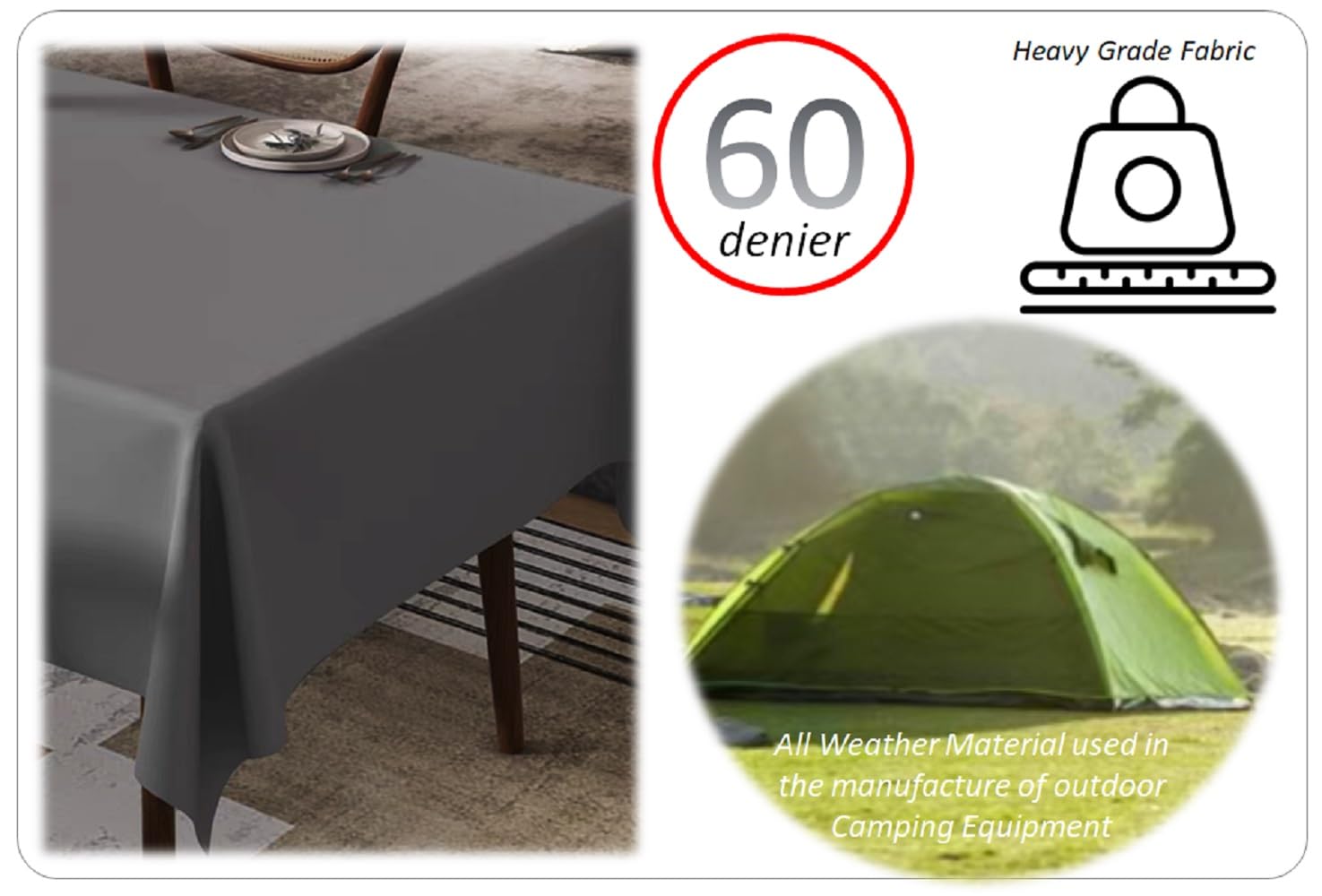 Olivia Rocco Waterproof Table Cloths Wipe Clean Tablecloth Rectangular Picnic Mat Stain Resistant Wipeable Tablecloths Polyester Washable Table Cover for Kitchen Dining Outdoor 145x200cm - Image 3