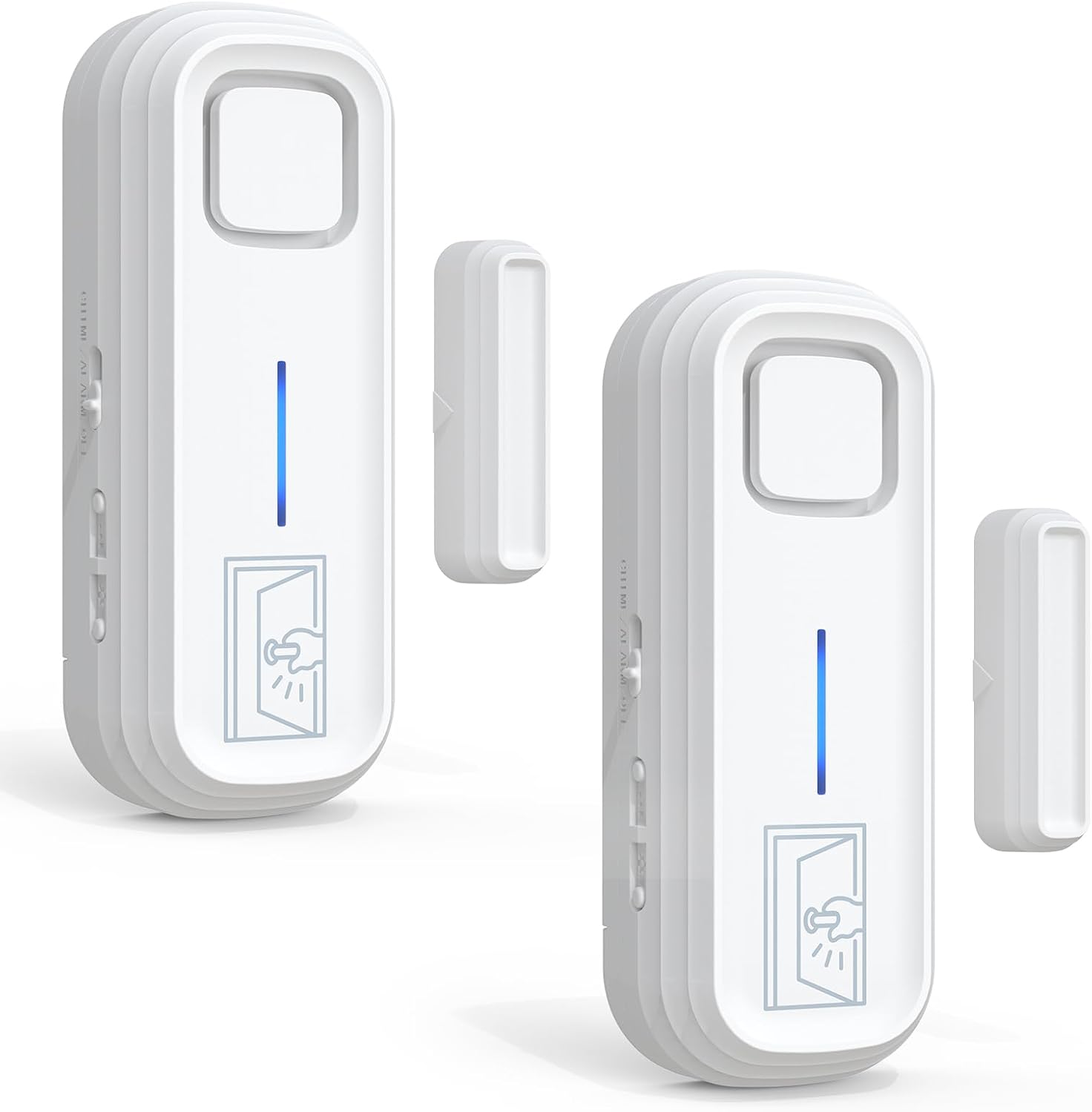 SanJie Door Left Open Alarm with Delay(Instant/30s/1min/2min/4min),Window Fridge Door Alarm for Kids Safety,Volume Adjustment Mute-120dB,2 Tones,5 Modes,Ajar Alert for Freezer Garage Home,2 Sensor