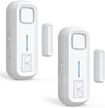 SanJie Door Left Open Alarm with DelayInstant/30s/1min/2min/4min,Window Fridge Door Alarm for Kids Safety,Volume Adjustment Mute-120dB,2 Tones,5 Modes,Ajar Alert for Freezer Garage Home,2 Sensor