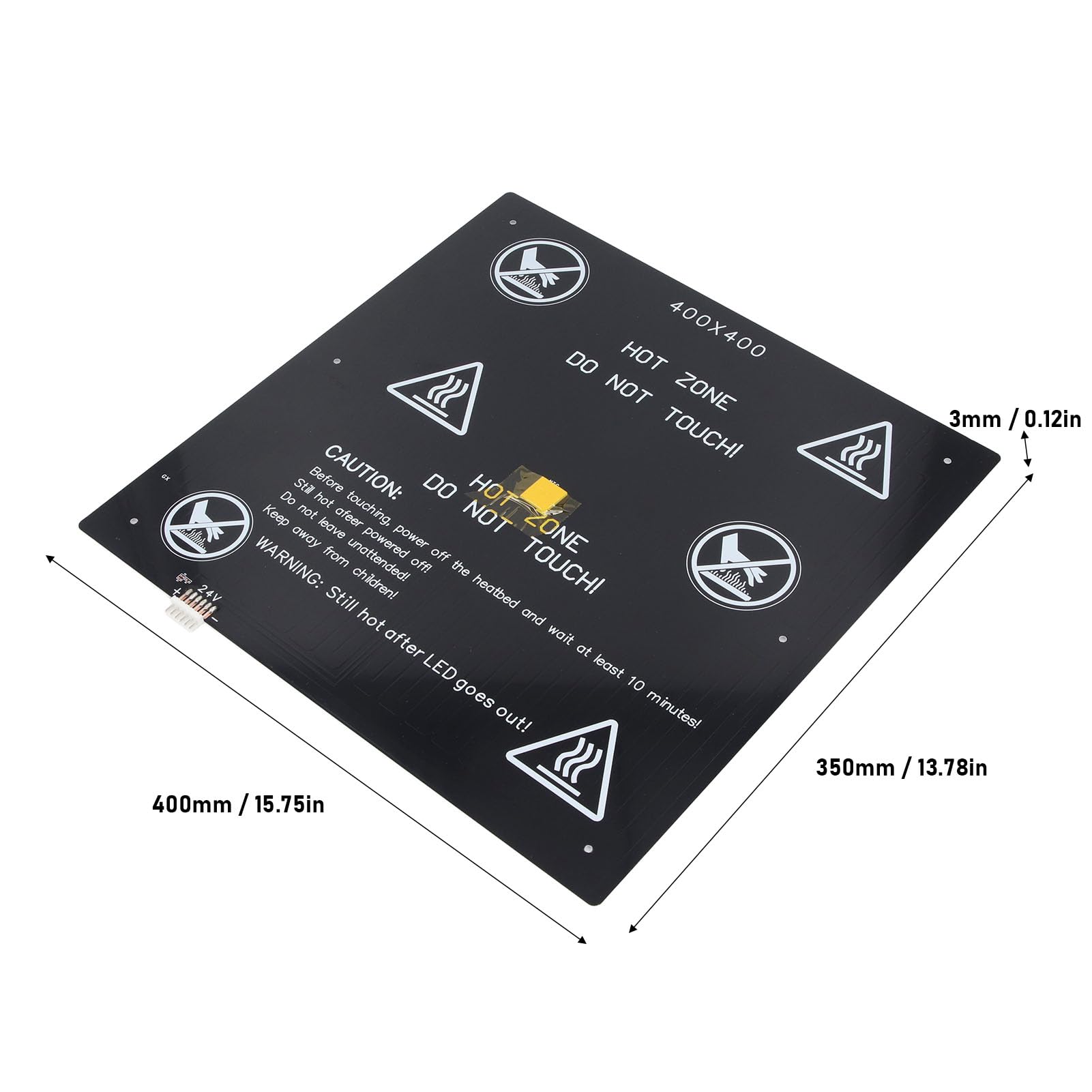 3D -Drucker Erhitzte Bettkit, 400 X 400 Mm 24 V 280W 2ω Aluminiumlegierung 3D -Drucker Heißes Bett 3D -Drucker -Wärme -Bett mit Heizkabel für 3D -Drucker