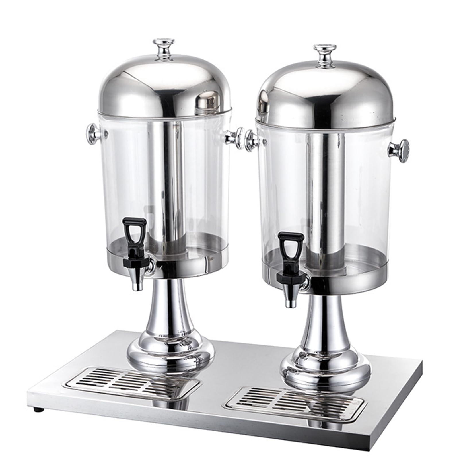Distributore commerciale per succhi di frutta, in acciaio inox, con rubinetto e contenitore per ghiaccio, per servire bevande fredde e calde, cocktail, acqua, rinfreschi