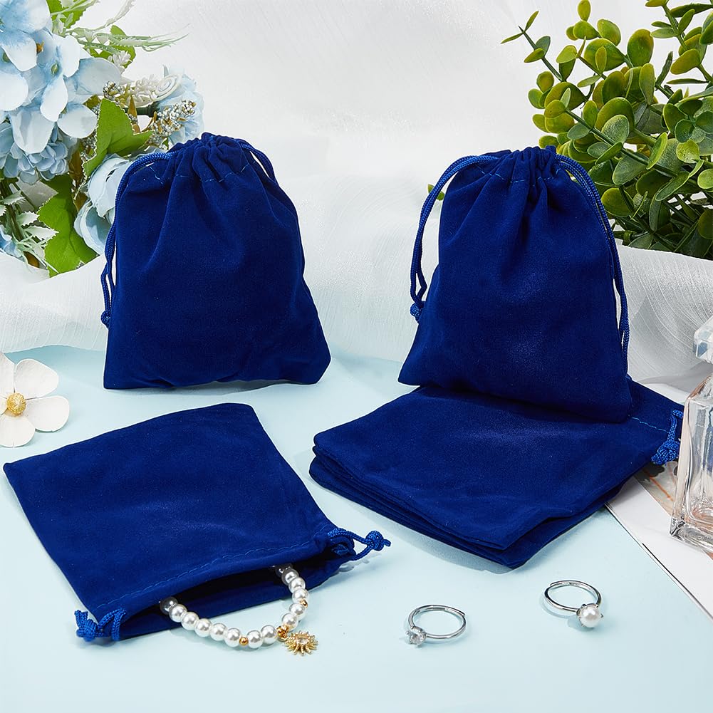 KONMAY Lot De 10 Sacs En Velours Avec Cordon De Serrage, Bleu Sarcelle 13 X 18 Cm, Pochette à Bijoux Pour Cadeaux, Cadeaux De Fête