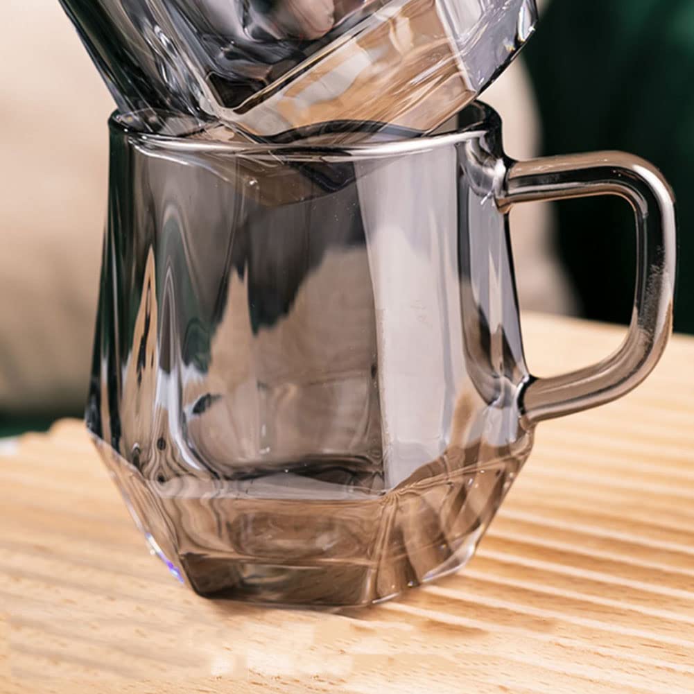 Highball Zestaw 6 szklanek do picia, bezołowiowe szklanki do wody, szklanki do napojów 270 ml, do kuchni i baru, zestaw kieliszków koktajlowych, przezroczyste zestawy szkła, szary dymny