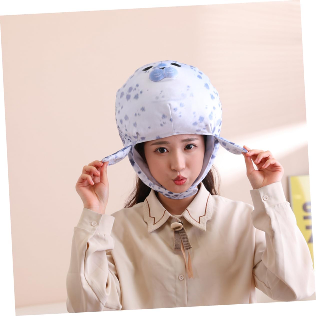 Beavorty Plush Animal Seal Hat for Carnival and Theme Parties Fun Headgear for Adults and Teens Versatile Costume Accessory for and Events