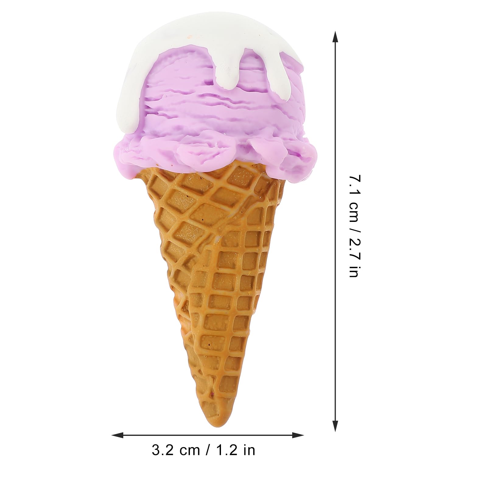 LOGOFUN 2Pcs Artificial Ice Creams Cone Simulation Ice Cream Fake Ice Cream Waffle Cone for Bakery Shop Window Display Photography Props - 2.79X1.26X0.71in