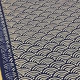 和柄 生地 青海波 模様 鯉のぼり シーチング プリント 和風 布 布地 手芸【1ｍ単位】 (C：紺)