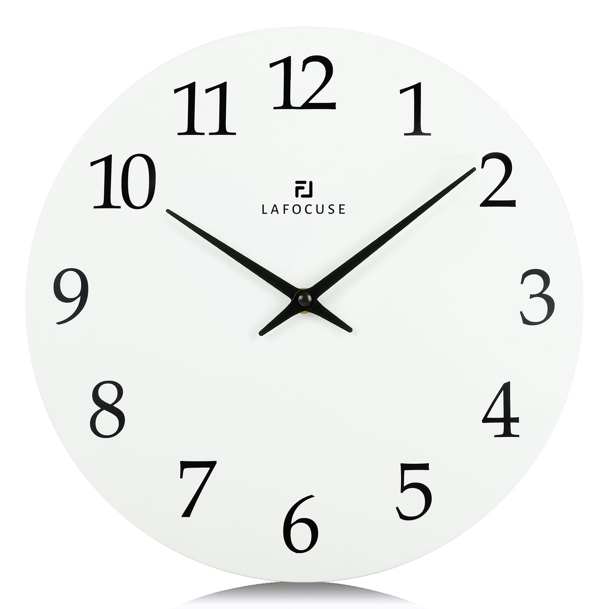 Lafocuse 12 Inch Modern Silent White Wall Clock Non Ticking