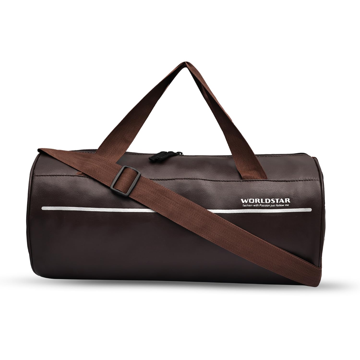 WORLDSTAR Premium Gym Duffle Bag for Men & Women – Faux Leather Sports Bag – Versatile Overnight & Travel Duffle with Adjustable Strap Brown-image-14