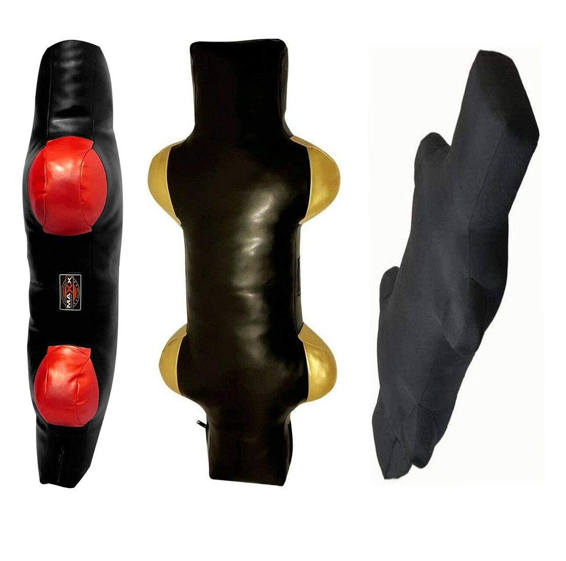 Maxx Grappling dummy, wrestling dummy floor punch bag ground and pound Jiu Jitsu (BLACK GOLD, EMPTY BAG)
