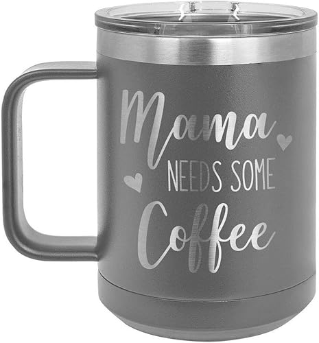 Miniatura 1 de Taza de café con tapa deslizante de la marca MAMA NEEDS SOME COFFEE de 15 onzas, taza de café de viaje aislada, ideas de regalo de cumpleaños o