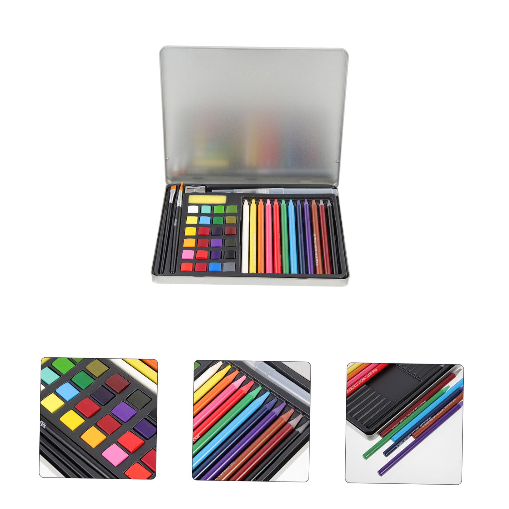 Aquarellfarben Satz für Künstler und Handwerker, 1 Satz, Tragbar | Schulbeginn Party, Leichtes Reise Aquarellset für Selbstgemacht Malerei, Kunststoff, Aluminium, Nylon, Holz