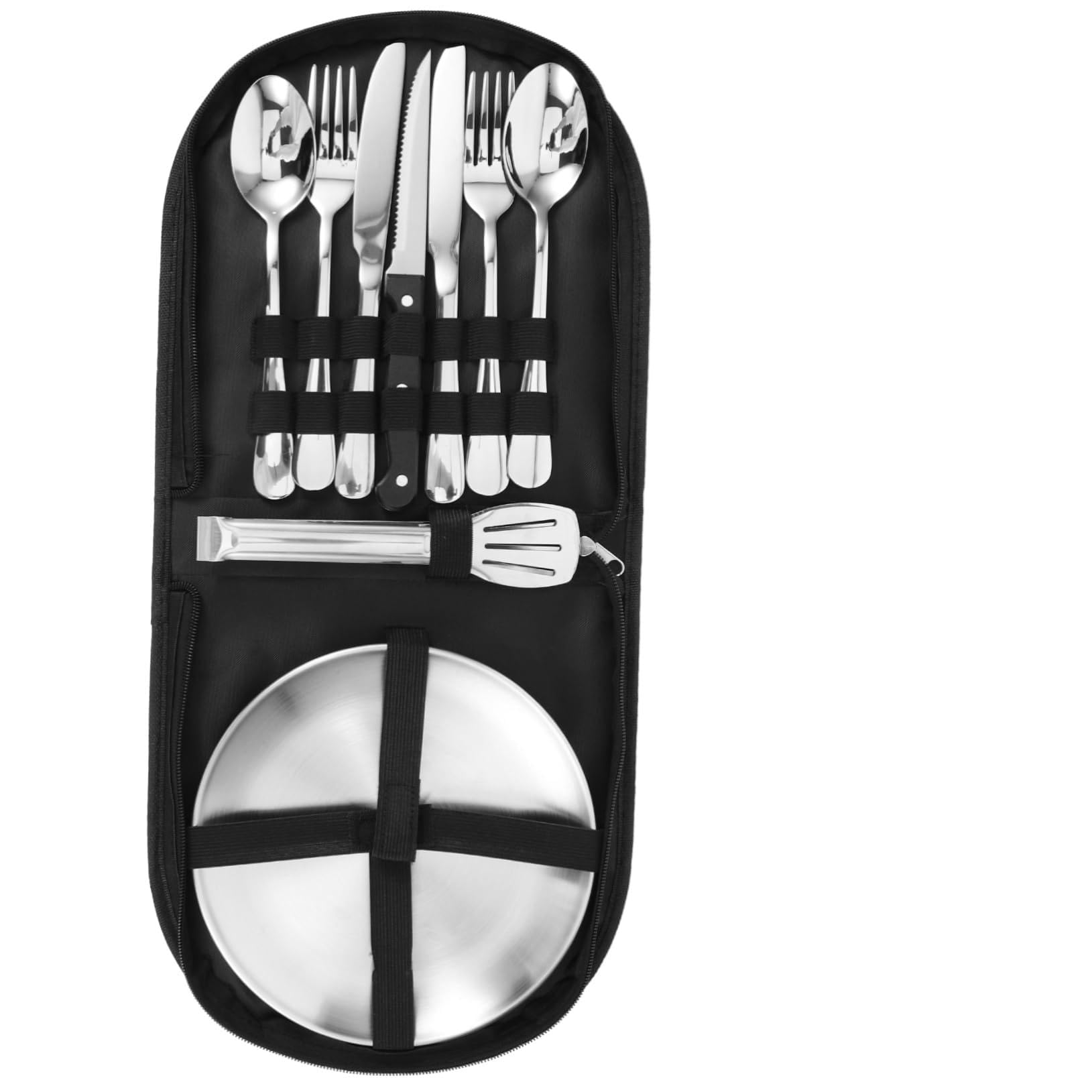 Abaodam Couverts De Camping Set De Vaisselle Réutilisable Avec Étui Accessoires De Cuisine Pour Pique- Et Voyage