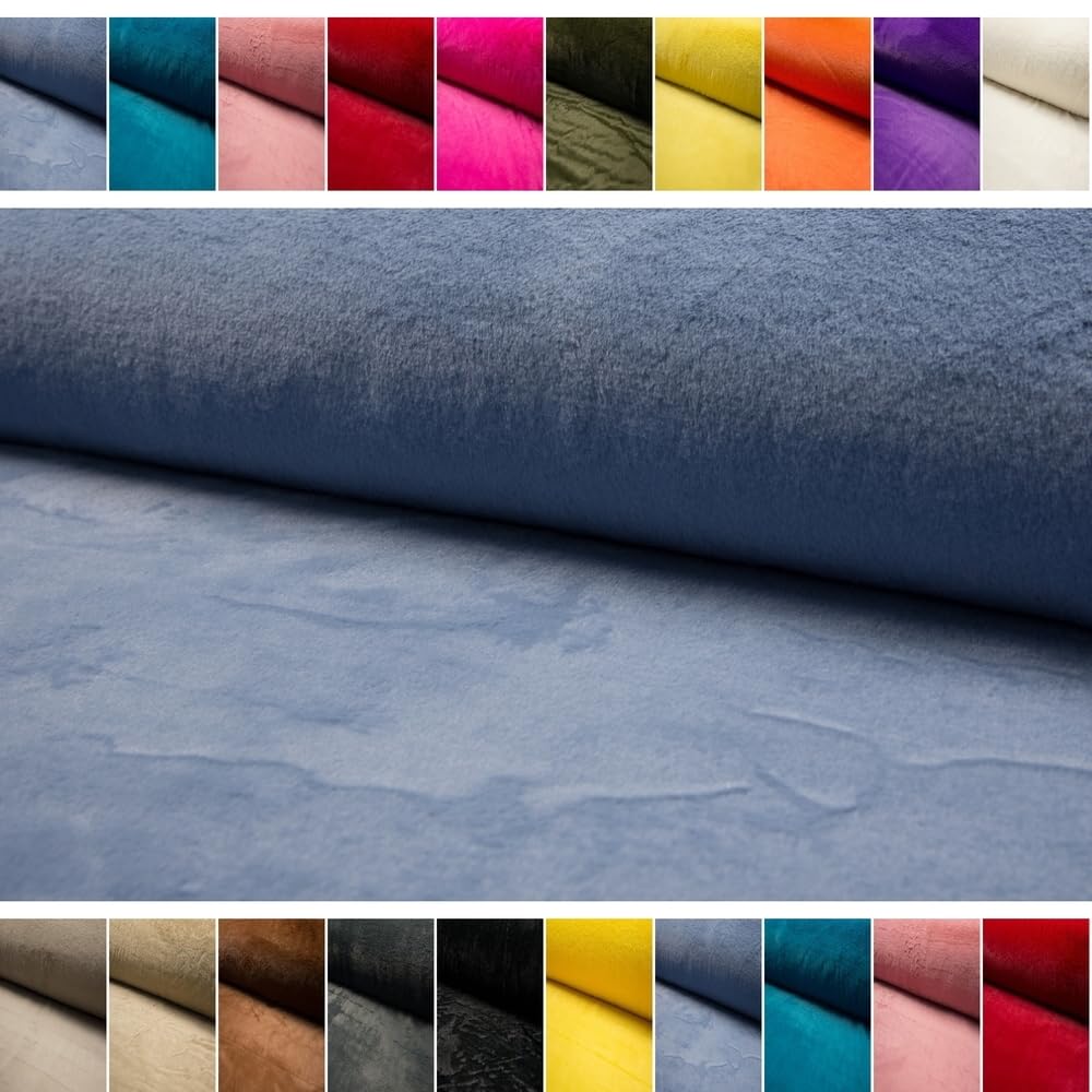Fabrics-City bleu ciel tissu fausse fourrure de lapin premium, peluche molle, imitation idéal pour vêtements, accessoires et décoration, vente au mètre à partir 2m, 4572