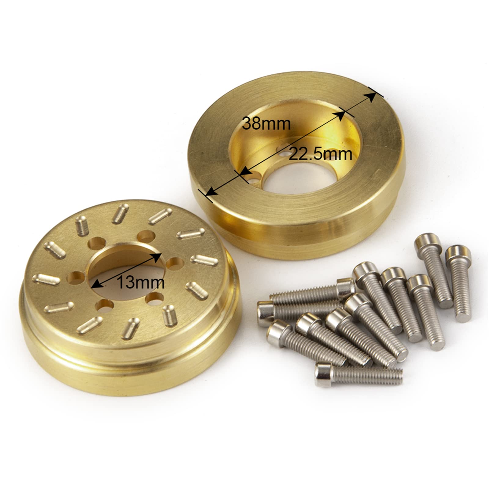 Runup 4 Stück Messing RC Innenrad Gewicht Stapel Gegengewicht für 4,8 cm/5,6 cm Beadlock Räder Felgen Axial SCX10 90046 TRX4 TRX6 1/10 RC Crawler Auto