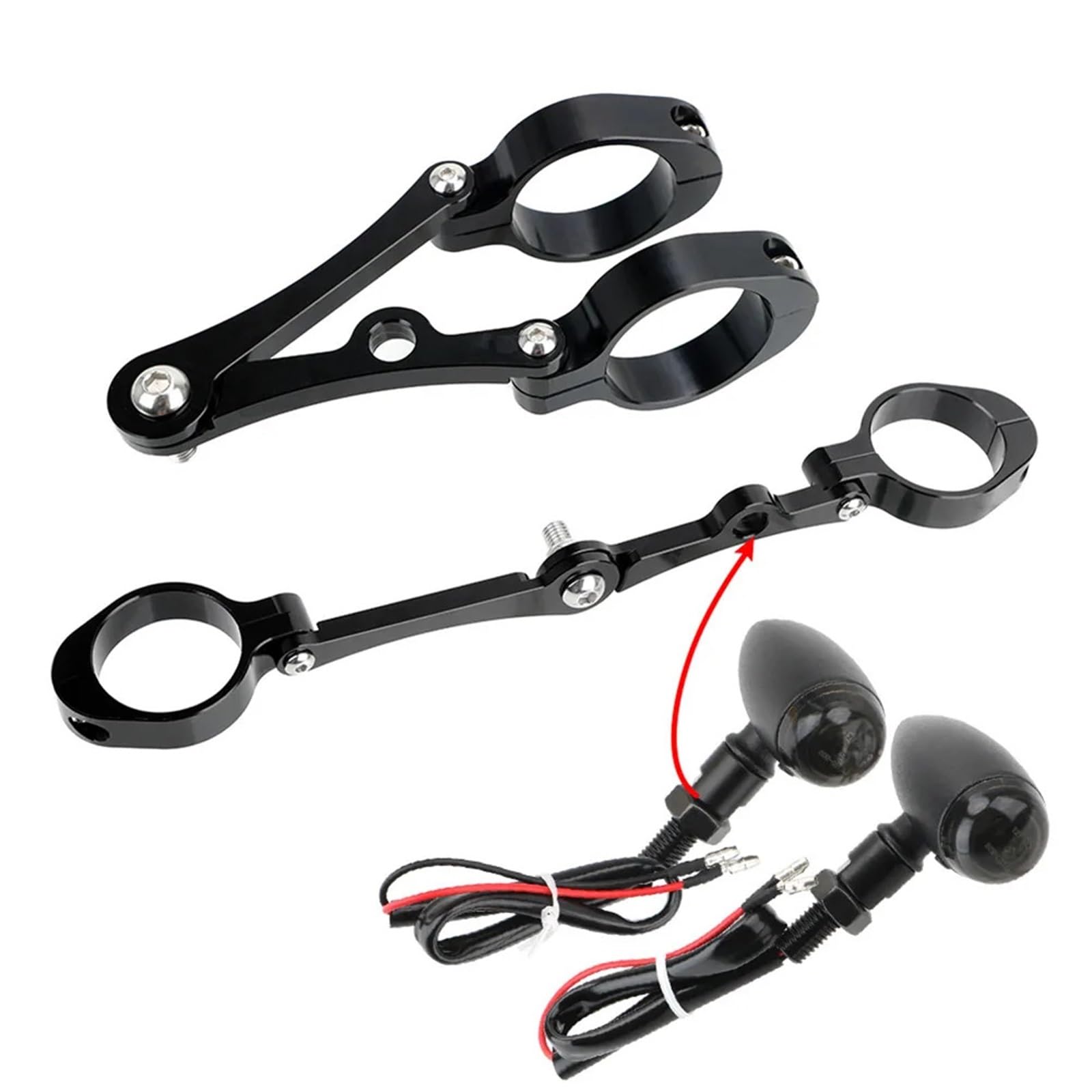 Uchwyt montażowy reflektora motocyklowego Zacisk rury widelca 39-41 mm z podkładkami motocykl Uchwyt lampy przedniej