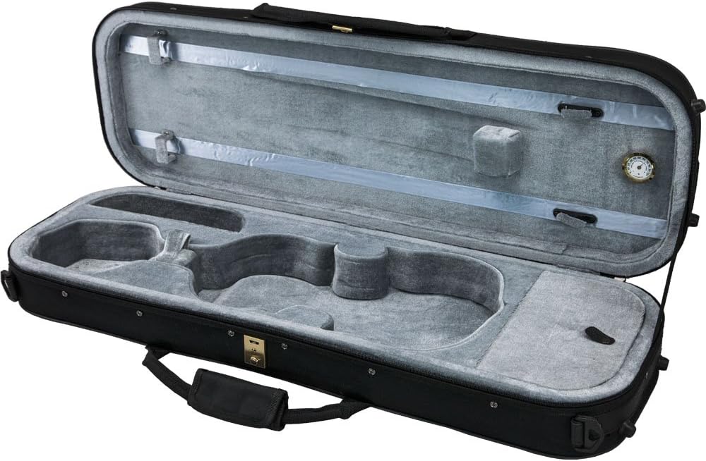 SKY 15.5-16 Inch Viola Oblong Case Lightweight with Hygrometer Black/Grey