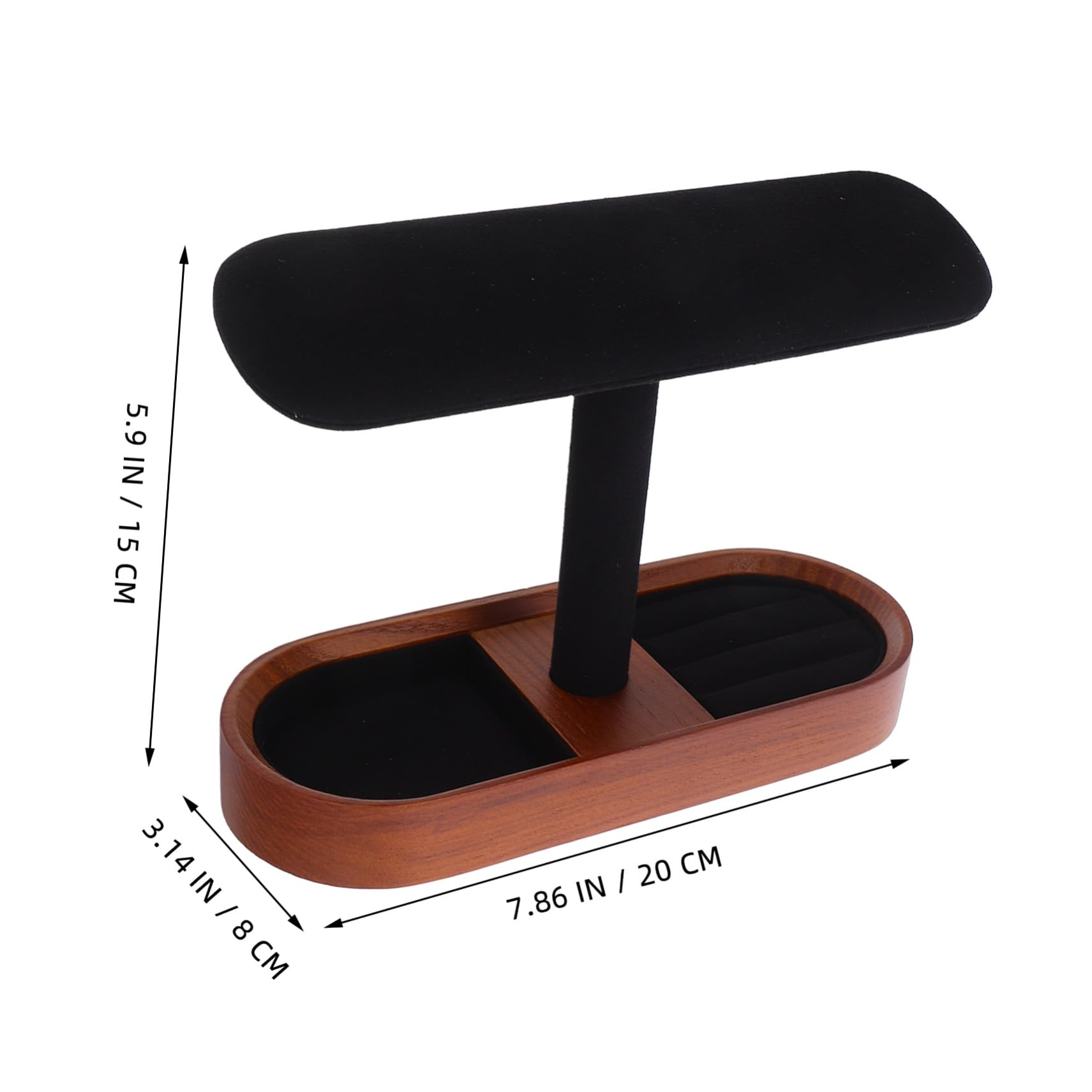Toyvian Massiver Holz Uhrenständer mit T-bar Design und Flanellbeschichtung Stabiler Schmuckständer für Ringe und Manschettenknöpfe Vielseitig für Persönliche Sammlungen zu Hause