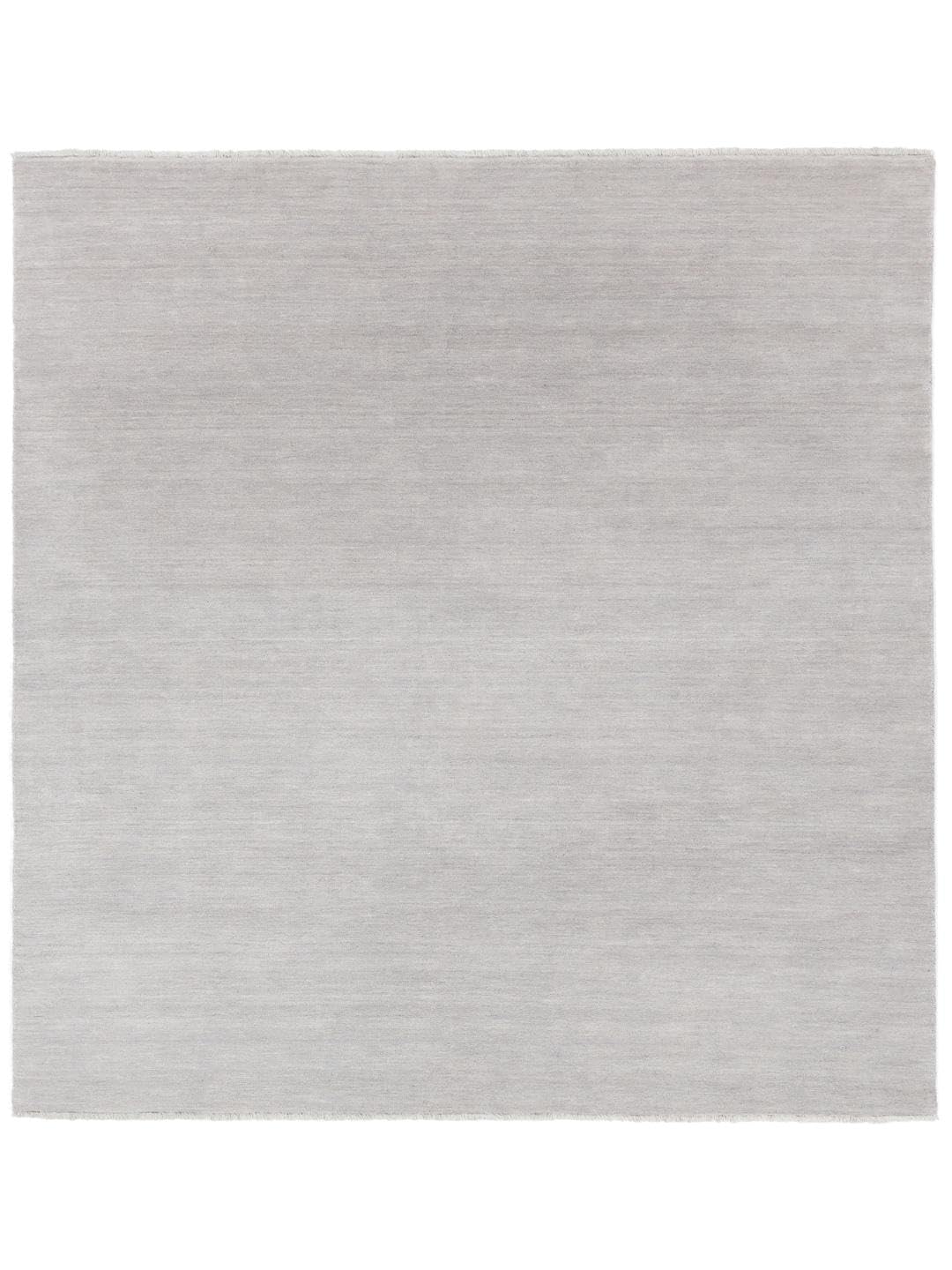 RugVista Handloom fringes Dywan, 250 x 250 cm, Srebrny | Nowoczesne, Kwadratowy, Wysoki, Czyścić wyłącznie chemicznie, Pokój dzienny, Sypialnia