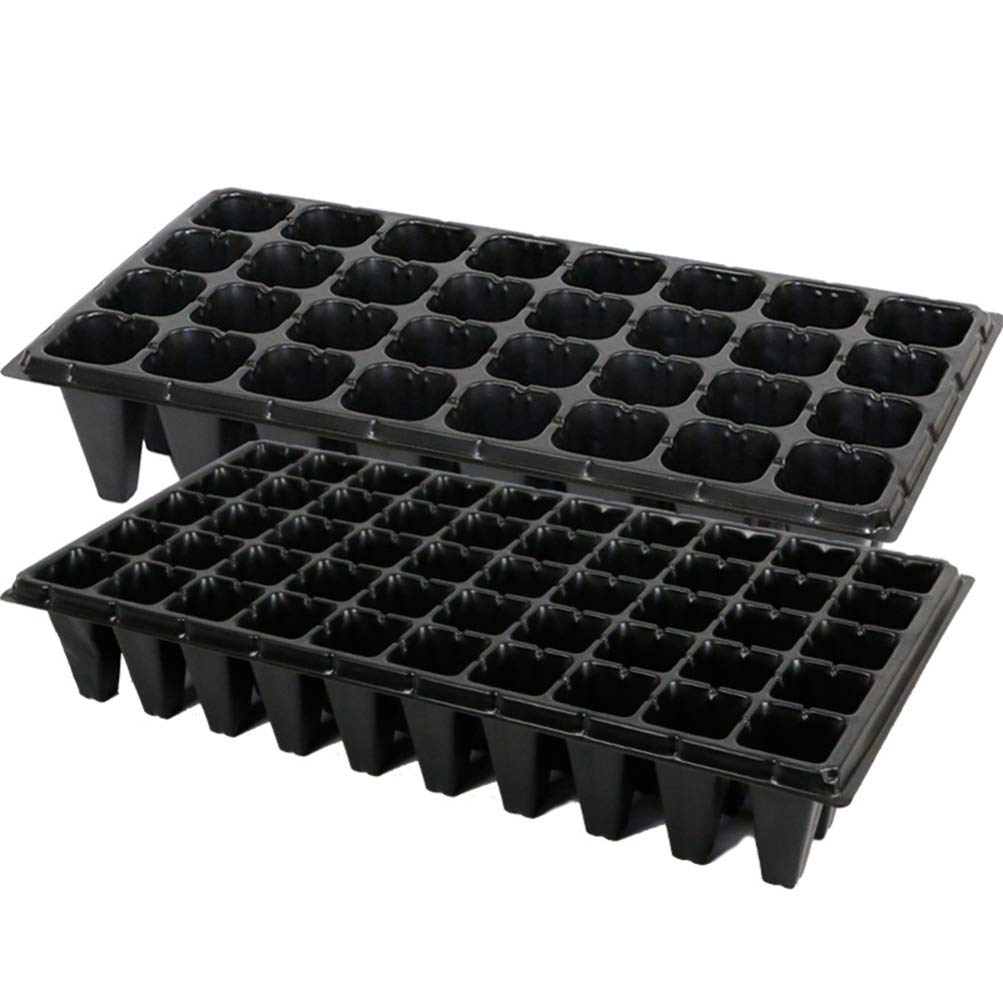 Cabilock 5 Pcs Plateaux de Semences 50 Cellules Semis Plateau de Démarrage Jardinage Germination Plateau Plante Kit de Démarrage pour La Propagation des Semis Noir