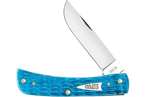 Sodbuster Knife: Case XX Knives Sodbuster Jr Sky Blue Bone Pocket Knife