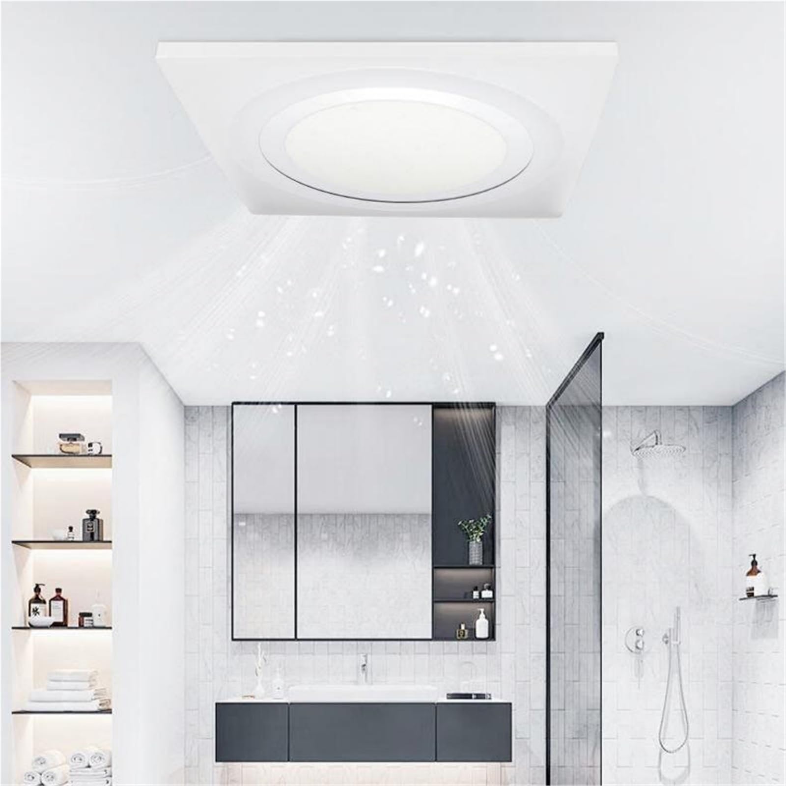 Extractor de baño Lámpara de ventilador escape, baño, iluminación silenciosa montada en el techo, ventilación 2 1(Pequeño)