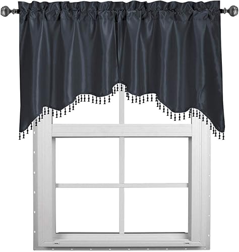 Vista 126 de Royal Hotel Bedding Soho - Cenefa con festón morado, patrón sólido, 35 x 30 pulgadas