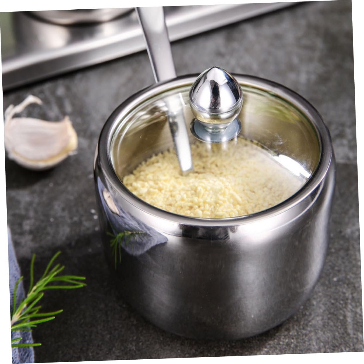 Ciieeo Tarro De Especias De Acero Inoxidable Recipiente Para Especias Frasco Para Condimentos Botes De Acero Inoxidable Tarros Con Base Para Cocina