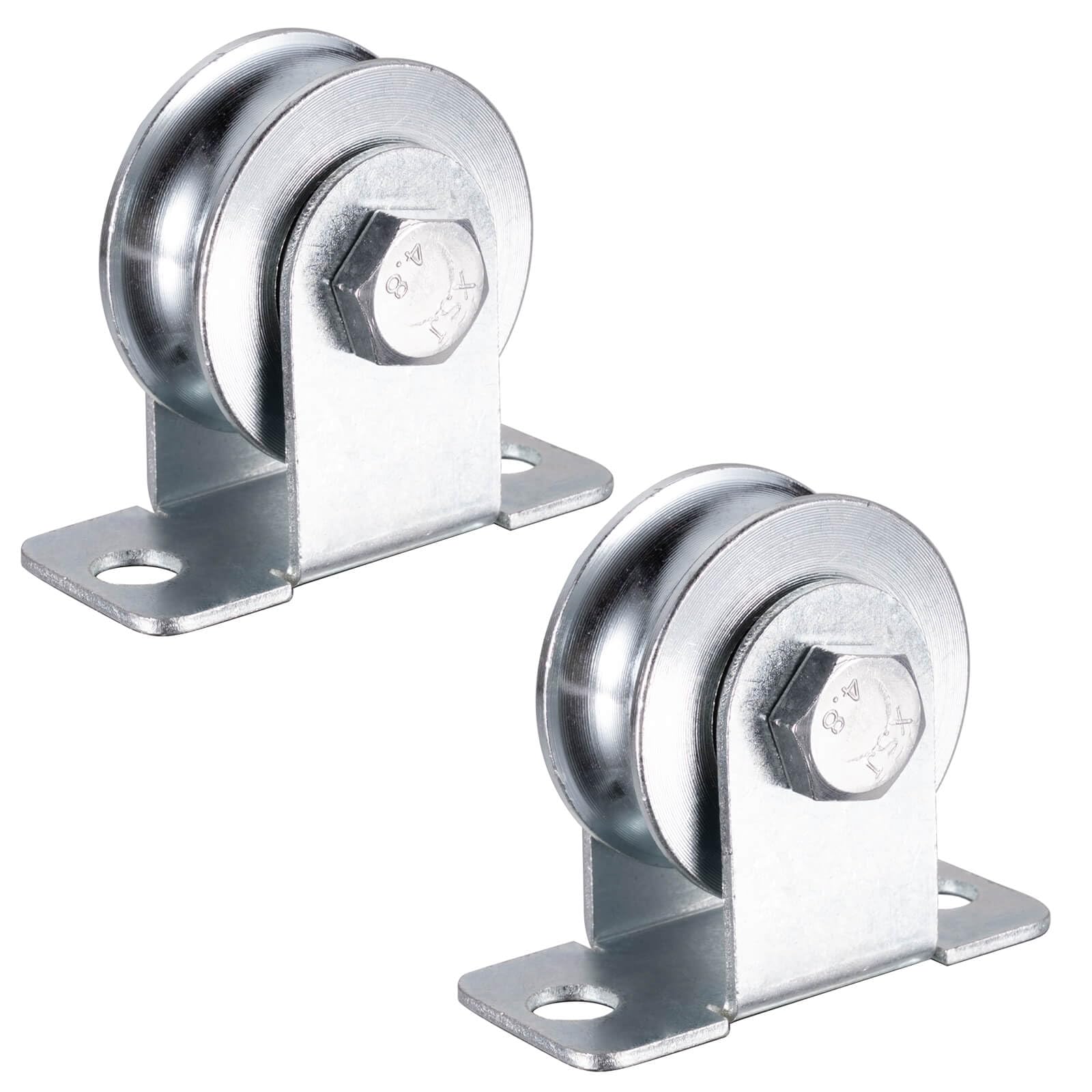 Lot de 2 poulies de 48 mm - Câble en acier avec 2 roulements à billes - Poulie pour câble en acier de 10 mm - Charge maximale : 200 kg
