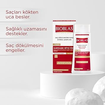 Bioblas Sarmaşık Özlü Saç Dökülmesine Karşı Bitkisel Şampuan – Phytosterol & Bitkisel Kompleks B19, Sağlıklı Uzama Destekli, 360 ml