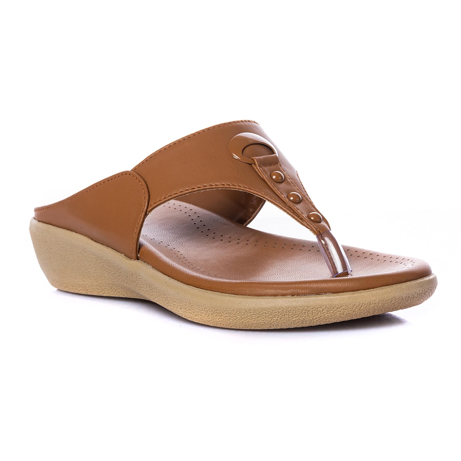 khadim's Wedge Heel Slip On Sandal for Women-picture-4