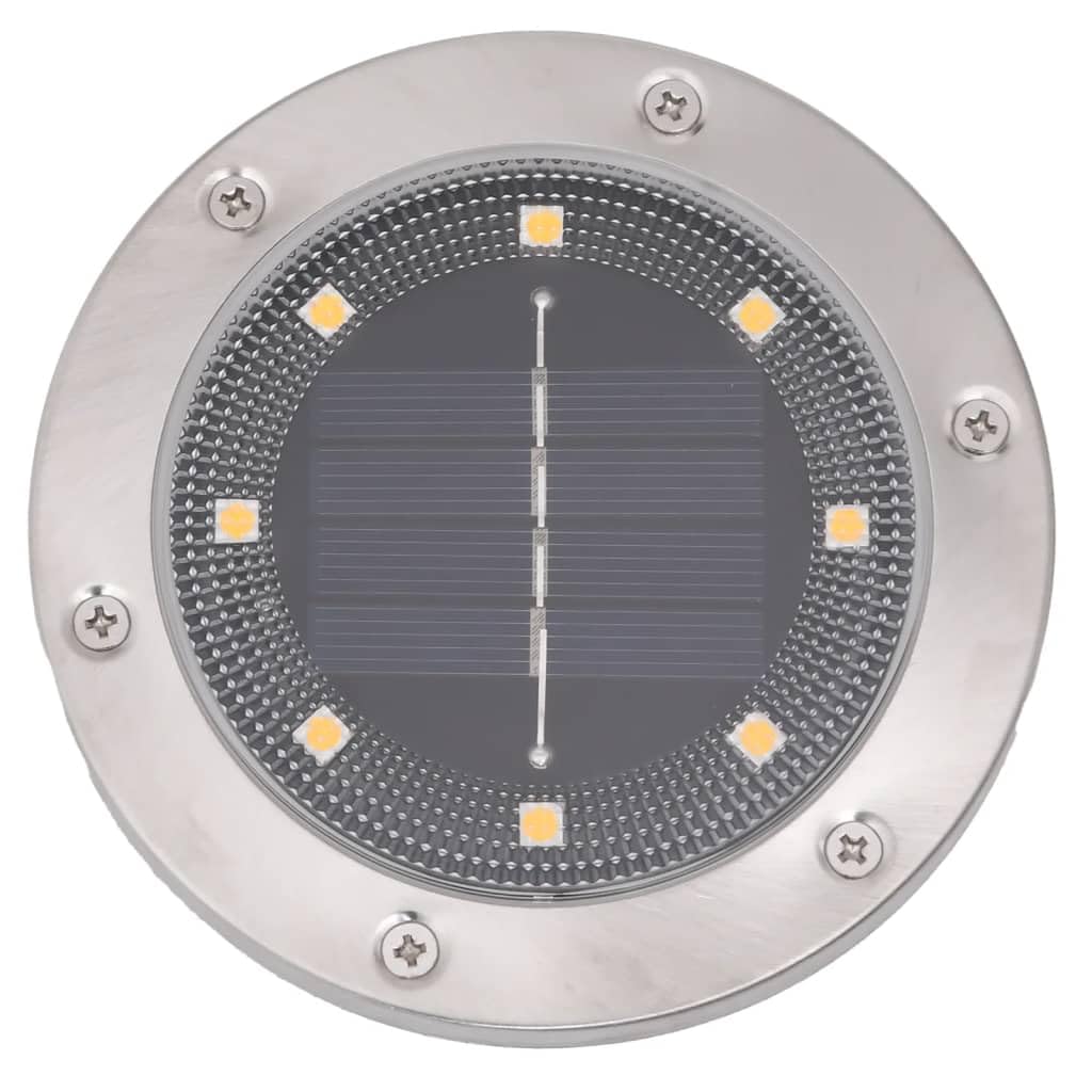 vidaXL Solar Bodenleuchten 12 Stk., Bodenleuchte mit Erdspieß, Bodenstrahler mit IP65-Schutzart, Solarleuchte Außenleuchte, Warmweiß