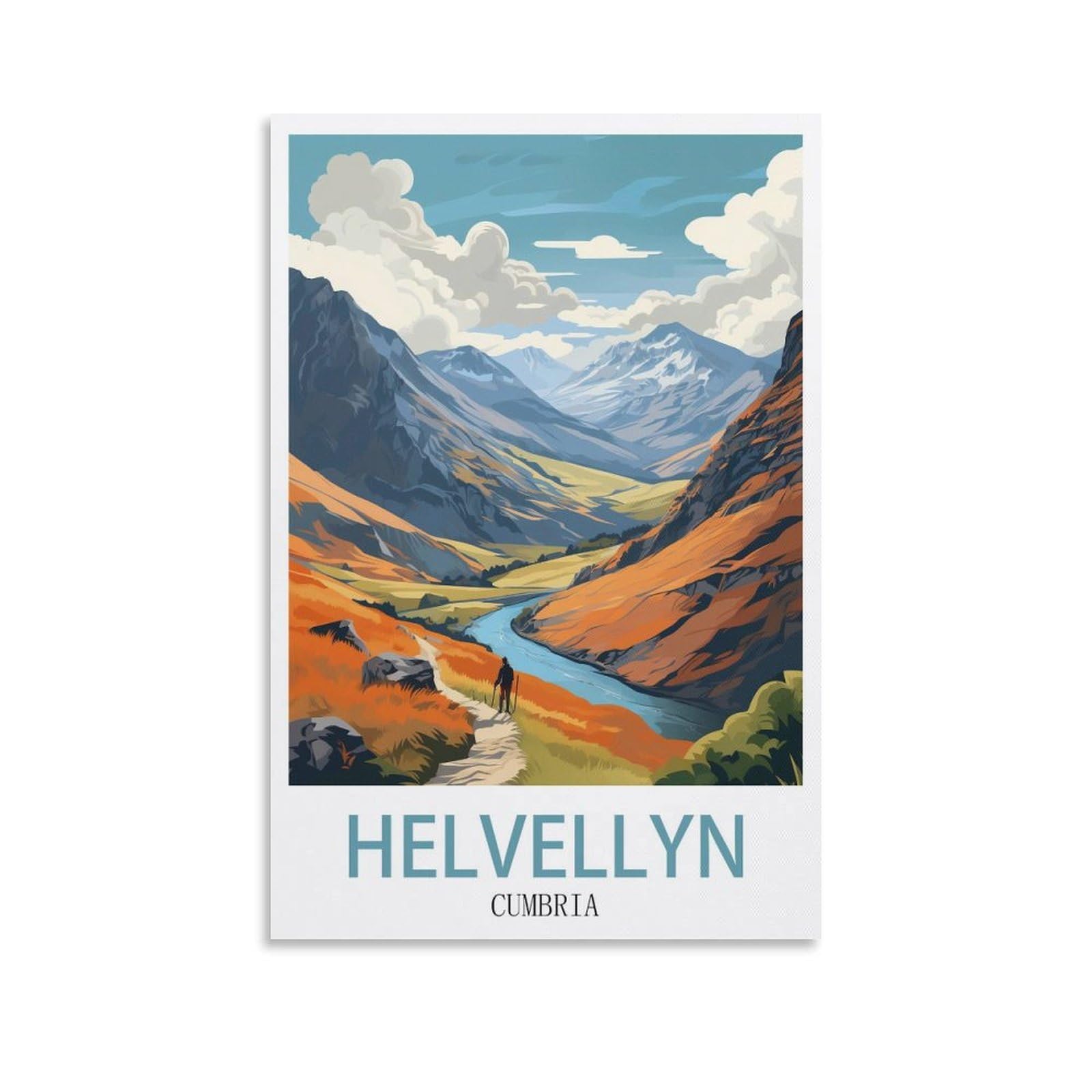 EZMLFA 5D Diamond Art Kits for Beginner,Helvellyn Cumbria Kits for Adults and Kids, Full Drill Round Rhinestone Paint with Diamonds,DIY 5D Diamond Art 40x50cm