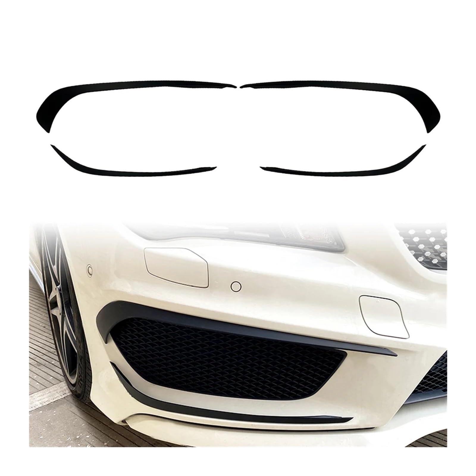 KyiuaoHUNFKLLindjh 4 Pcs Car Front Bumper Lip Spoiler, Compatible for Mercedes Benz C117 CLA 180 200 250 CLA45 AMG 2013 2014 2015, ABS Plastic