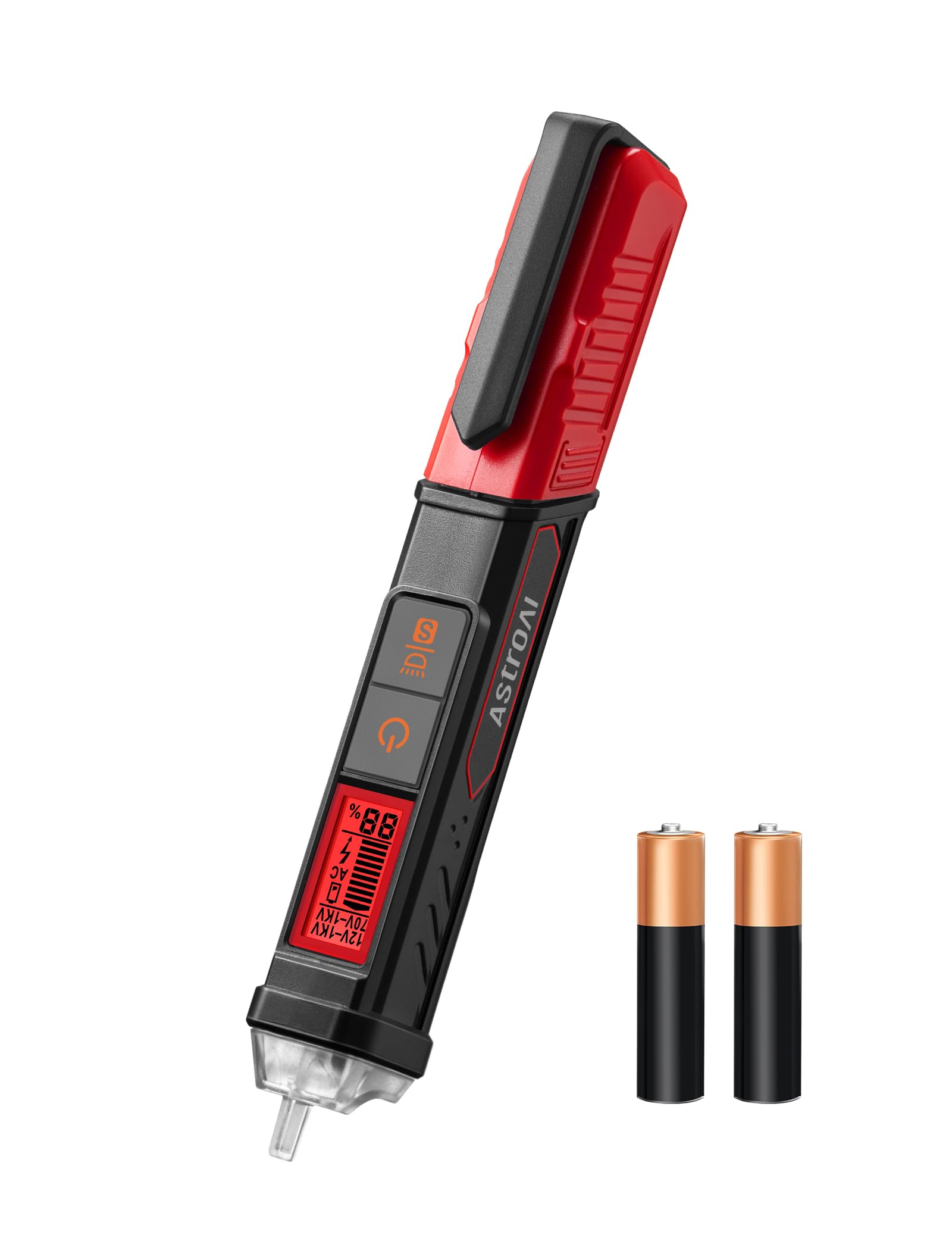 AstroAI VTS1000H Spannungsprüfer mit Schraubendreher, Berührungslos Stromprüfer AC 12V/70V-1000V, Großes LCD-Display, Akustische und visuelle Alarme
