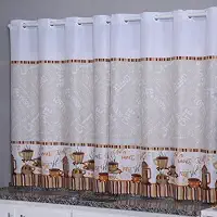 Cortina Cozinha Oxford 2,00x1,40 Estampada Cappuccino Janela Vitrô Ilhós Blackout Blecaute Decorativa Poliéster Varão (Cappucino)