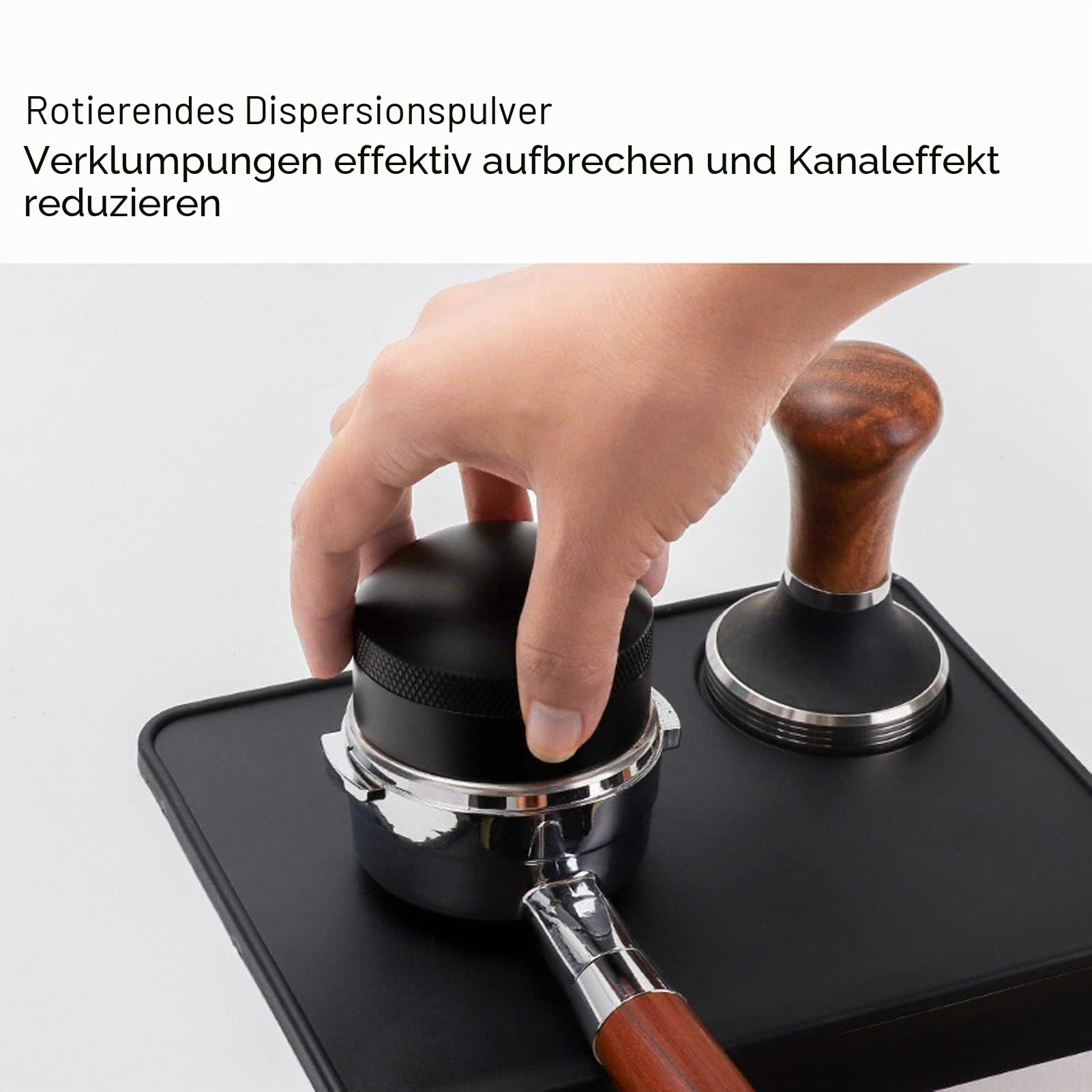 Espresso-Kaffee-Rührer, Edelstahl-Nadel-Kaffee-Rühr-Verteiler-Werkzeug mit Basis Kaffee-Nadel-Verteiler Professionelles Barista-Hand-Verteiler-Werkzeug für Cafe Home (58MM)