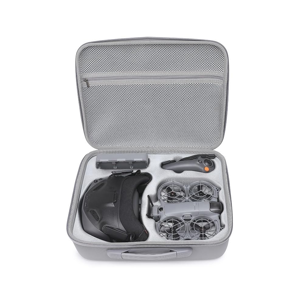 Custodia per drone compatibile con NEO 2, custodia da viaggio per drone, borsa a tracolla rigida, custodia rigida, organizer a tracolla capiente per GOGGLES N3(Nylon nero)