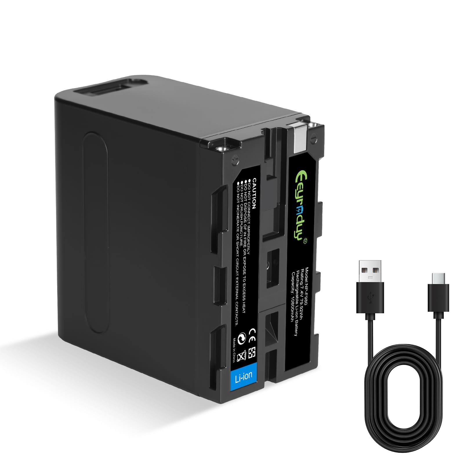 Eeyrnduy NP-F970 Replacement Battery 10800mAh for NP-F980 NP-F960 NP-F950 NP-F930 NP-F550 NP-F570 NP-F750 Batteries, for Handycams Pack with Micro USB