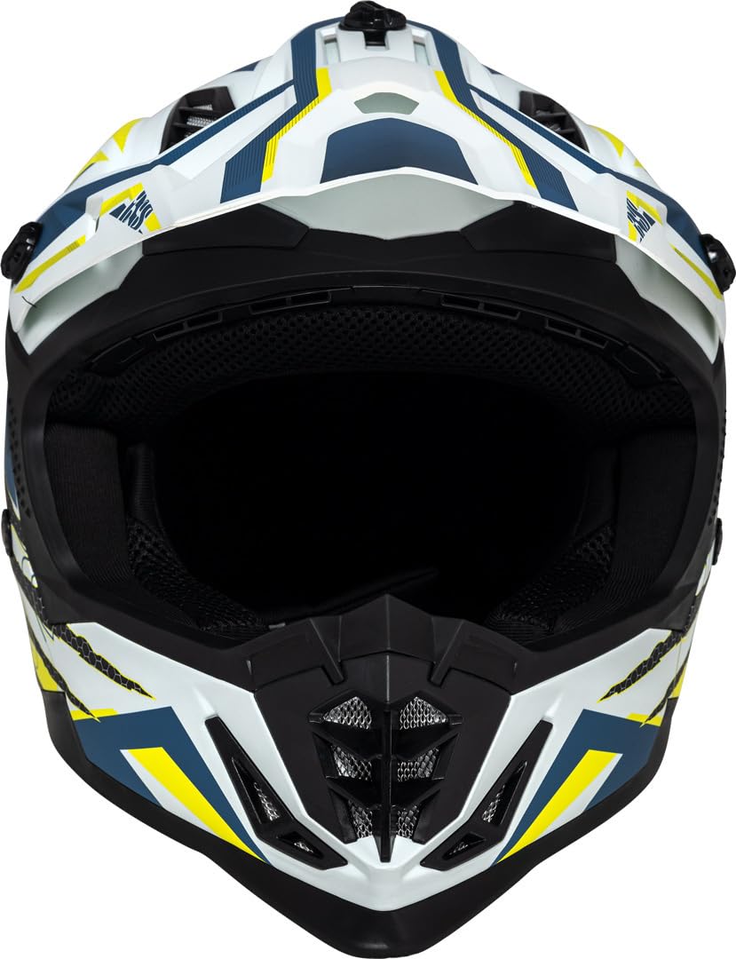 IXS iXS363 2.0 Casco Motocross, bianco/giallo/blu, S (55/56)