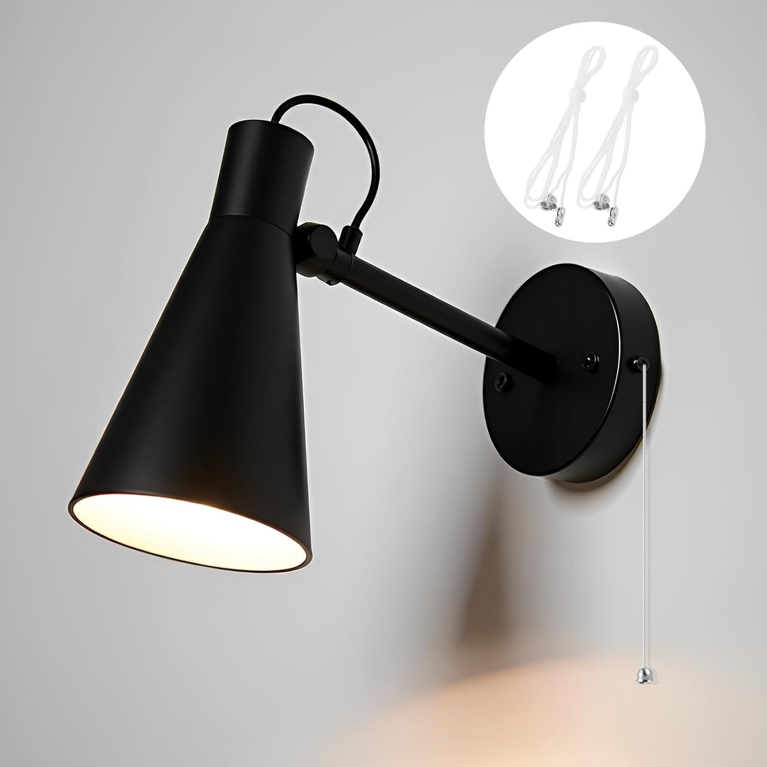 12 Pack Pull Cord for Ceiling Switch Light Pull Cord String with Connector Pull Chain Extension for Ceiling Fan Light Fixture Light Bulb(White and Silver) - Image 5