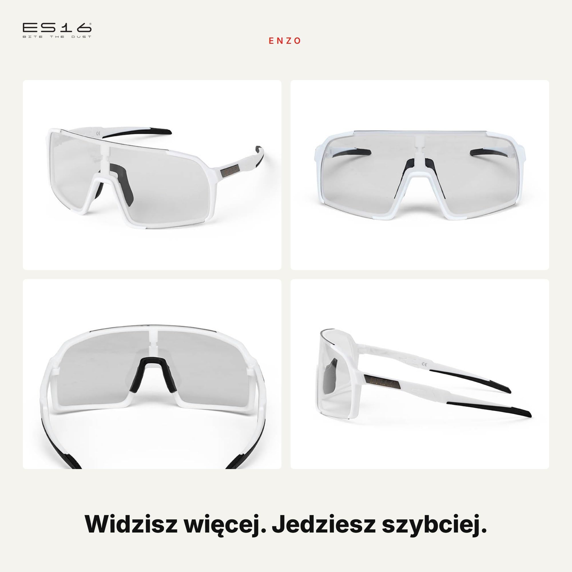 Enzo Okulary Sportowe do Kolarstwa | 3 Wymienne Soczewki w Zestawie | Ochrona UV Wraparound | Okulary Kolarskie dla Rowerów Szosowych MTB i Triatlonu